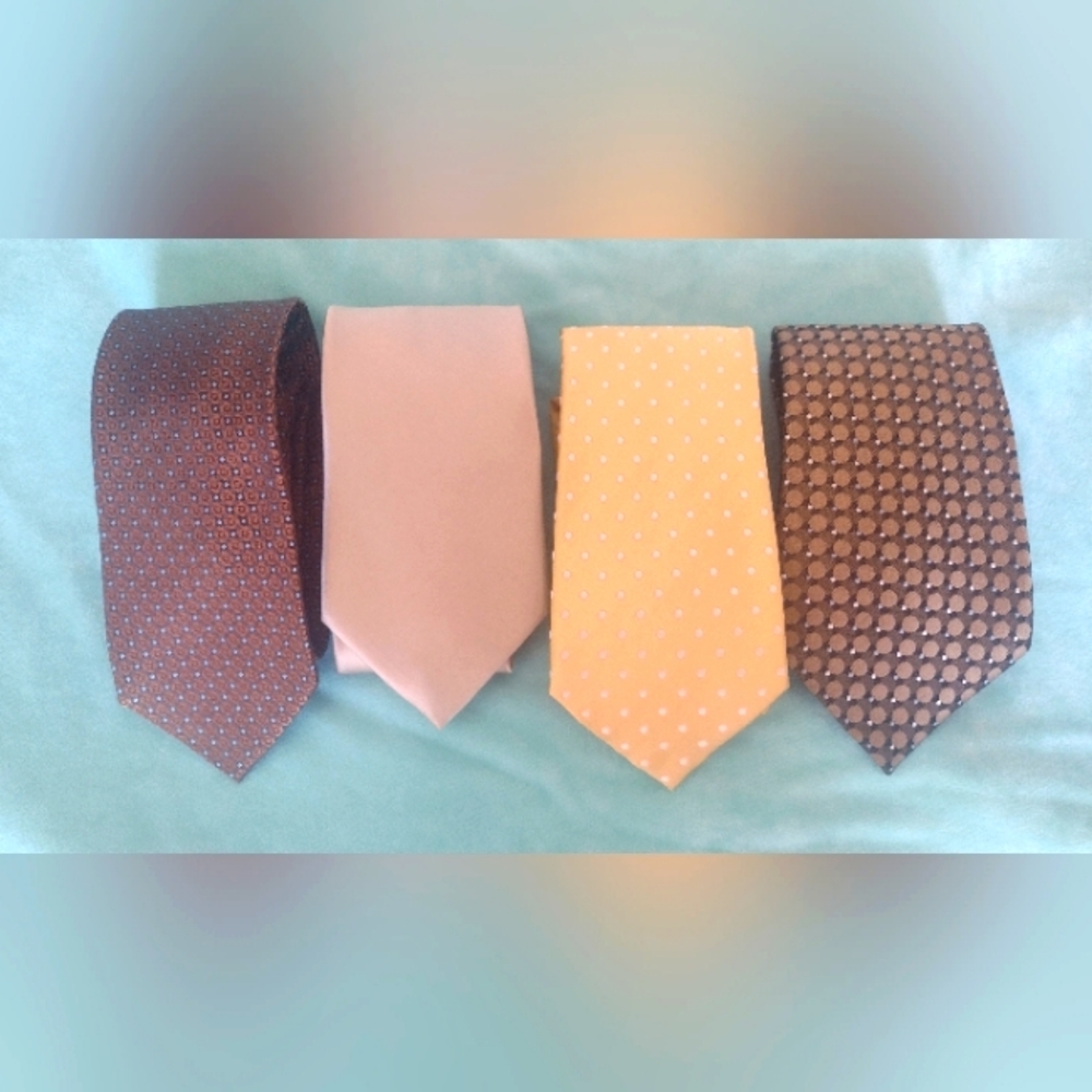 Brown | Yellow | Cream Tie / Necktie Bundle